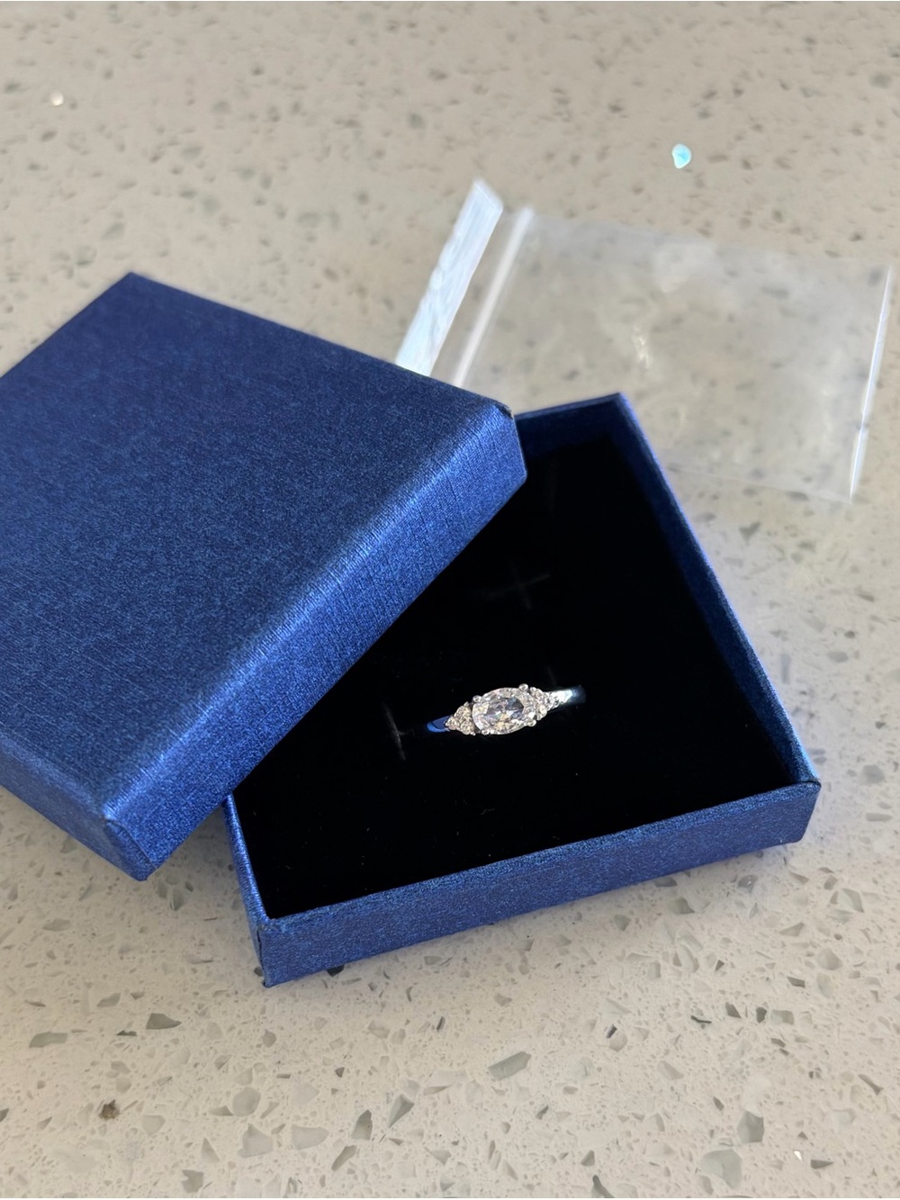 3 Stone Adjustable Marquise Cluster Engagement Ring